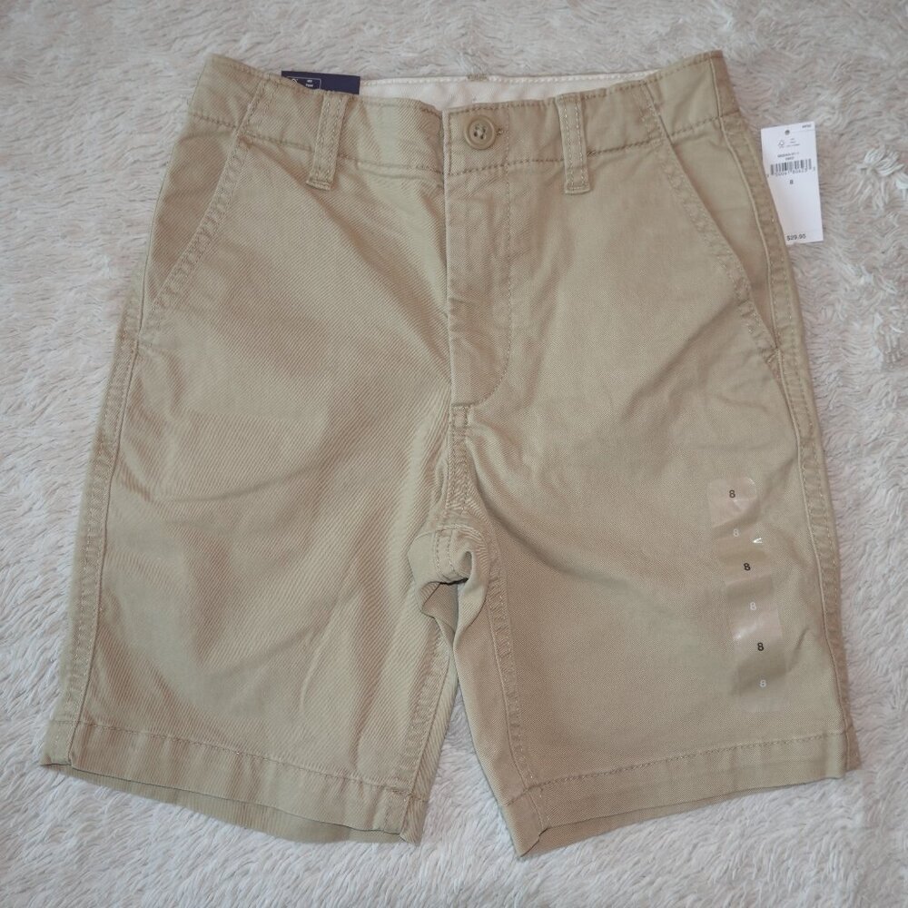 Boys Size 8 Gap Khaki Comfort Stretch, Adjustable Waist Shorts, NWT, Brand New